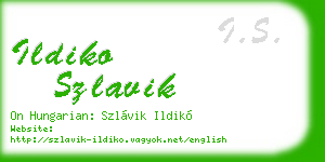 ildiko szlavik business card